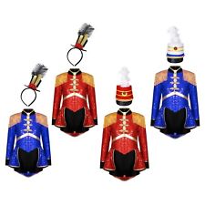 DE ranrann Kinder Zirkusdirektor Kostüm Langarm Body Pailletten Jumpsuit mit Hut