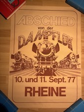 Orig. Plakat "Abschied v. d. Dampflok" Rheine 10. u. 11. Sept. 1977