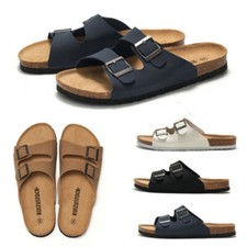 Herren Pantoletten Sandalen Damen Hauslatschen Korksohle HausschlappenRUIZUSTOCK