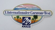 Werbe-Aufkleber Knaus Wohnwagen 1. Int. Caravan Test 80er Camping Wohnmobil