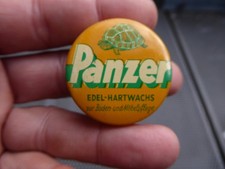 Alte kleine Blechdose - Kaufladen Grösse - Hartwachs Bohnerwachs Panzer - Hell