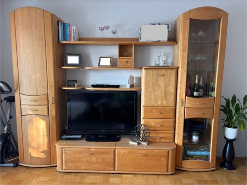 Massivholz wohnwand buche - massivholz,