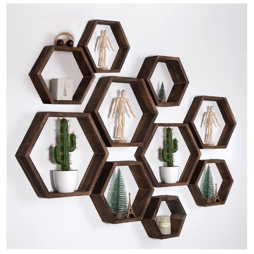 Wandregale sechseck holz - wandregale,