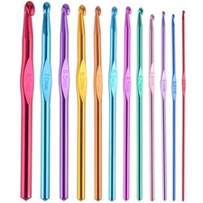 12x Häkelnadel Set Häkelnadeln Stricknadel ergonomisch ALU Häkelset 2-8 mm