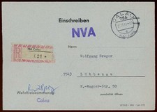 DDR R-Dienstbrief NVA mit 2-Sprachen-Stempel CALAU/KALAWA 1981 [616]