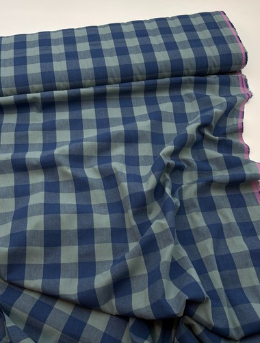 Baumwollstoff karo blau grün - karo,