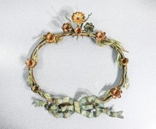 ⚜️ Rahmen Schmiedeeisen Gemälde Stil Liberty Blumen Blätter Old-Time 1900 Oval