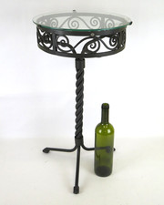 Alter Kleiner Tisch Schmiedeeisen Geformt - Handbemalt Von Alta Qualität Ch