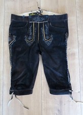 Meindl Trachten-Lederhose 3/4 Hirschleder Braun Größe 52 / L