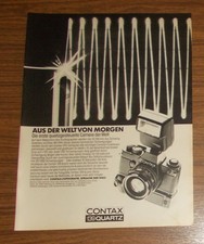 Seltene Werbung CONTAX 139 QUARTZ Spiegelreflexkamera - Welt von morgen 1979