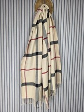 Xxl Schal Winter Warm Beige Kariert Fransen Rot Schwarz