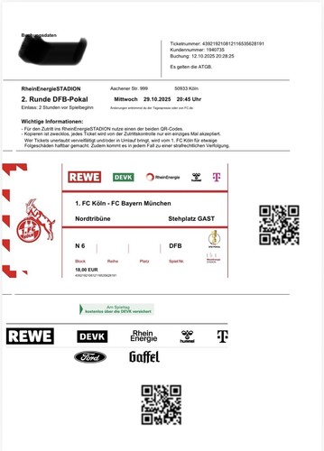 Sammler ticket dfb pokal - sammler, 1.