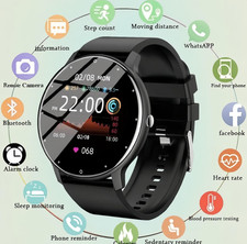 Bluetooth Smartwatch Herren Damen Fitness Tracker Herzfrequenz Pulsuhr Blutdruck