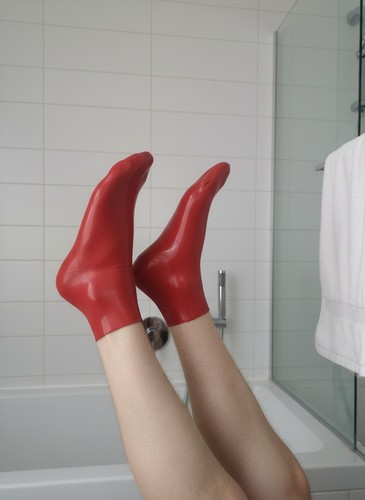 Latex sneaker socken - latex, einfarbig