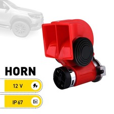 2 Klang Hupe Horn 12V Rot