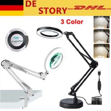 10X LED Lupenleuchte Schreibtischlampe mit Clip & Basis Licht Tischlampe Lesen