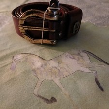 Aignergürtel Rot Messing 85/34"