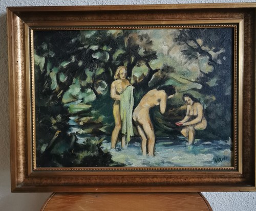 Bild ölbild badende frauen - bild,