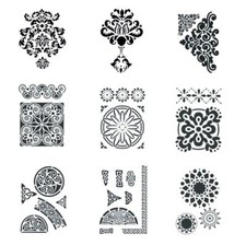 Schablone Ornamente Schnörkel