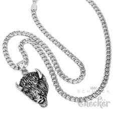 Edelstahl Anhänger Bison