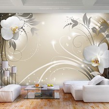 Blumen Orchidee Abstrakt VLIES FOTOTAPETE 3D WOHNZIMMER TAPETE WANDBILD XXL