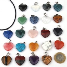 Herz - Anhänger Ø ca. 30 mm mit silberner Öse Schmuck Edelsteine AA - Qualität p