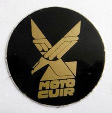 Werbe-Aufkleber Moto Cuir Vintage Motorrad Lederjacken Kult Biker 80er 5cm klein