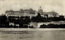 Ak Budapest Ungarn, Burg, Wasser, Bäume, Schwarz-Weiß-Foto, Budapest - 4846181