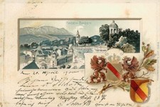 Ansichtskarte Baden-Baden 1900 Prägekarte Wappen Heraldik  (Nr.779)