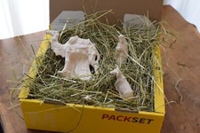 15teilige Krippe,Krippenfiguren,Weihnachtskrippe,Gießton,gebrannt