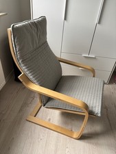 IKEA Sessel Poäng Birkenfunier mit Polster, Beige