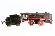 Antike elektrischen Blech Eisenbahn Dampflokgehäuse mit Tender