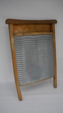 Altes Original Waschbrett  Holz mit Zinkblech Waschen Rubbeln 56,5x39,5 cm