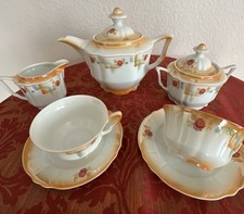  Art Deco Kaffeeservice Spritzdekor Porzellan Vintage Jugendstil Top Zustand