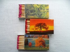 3 Streichholzschachteln  groß  "Bäume"