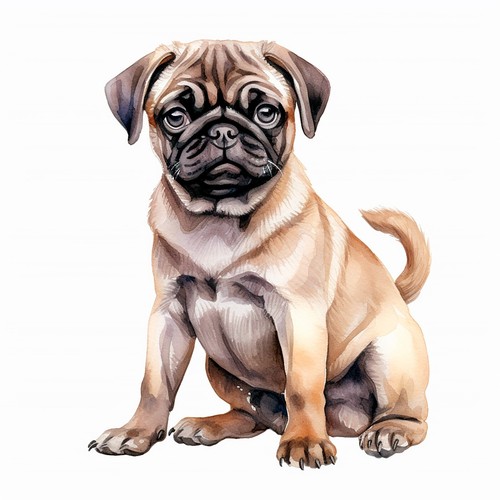 Wandtattoo aufkleber mops - wandtattoo,