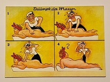 AK Triumph der Massen 60er Jahre dicke Frau Massage Humor Scherzkarte 