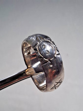 Ring Silber 925 Bandring Sonne Mond und Sterne Gr. 53 / 16,8 mm