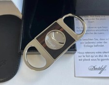 Davidoff Guillotinen Zigarrenschneider Cutter Macassar-Inlay m. Lederetui Selten