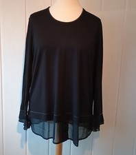 KjBrand Shirt, Trompetenlangarm, schwarz, Glitzernaht     Gr.50   Nr.140