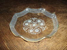 hochwertiger alter Zierteller Sammelteller Gebäckteller Goldrand Glas 