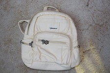 Rucksack Damenrucksack Stadtrucksack Cityrucksack Kunstleder klein creme