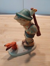 Hummel Figur, 14cm hoch, Hum 6/1 "Jägerlein" FM 3 * alte Ausführung * roter Hase