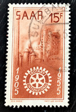 SAARLAND 1955 Mi358 ROTARY INTERNATIONAL Briefmarke Stamp Timbre Sello used