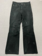 Vintage Lederhose Herren W30 L30 Schwarz 