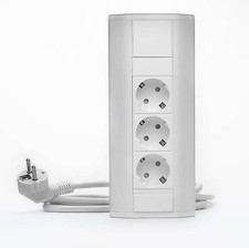 Steckdose Aluminium weiß