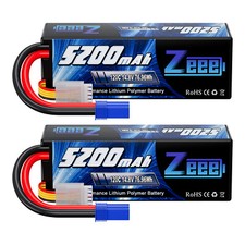 2x Zeee 14.8V 5200mAh 4S Lipo Akku Batterie 120C EC5 für RC Auto Tank Flugzeug