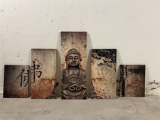 Buddha Leinwandbild 5er Set 160 x 80 cm