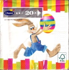 20 Duni 3-lagige weiche Zelltuchservietten "Happy Bunny" | 33 x 33cm | Ostern