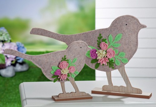 Vogel filz mit - vogel, blumendekor